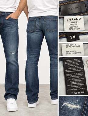Y2K J Brand Tyler Men's Straight Jeans Size 34 Dark Wash Indigo Made in USA